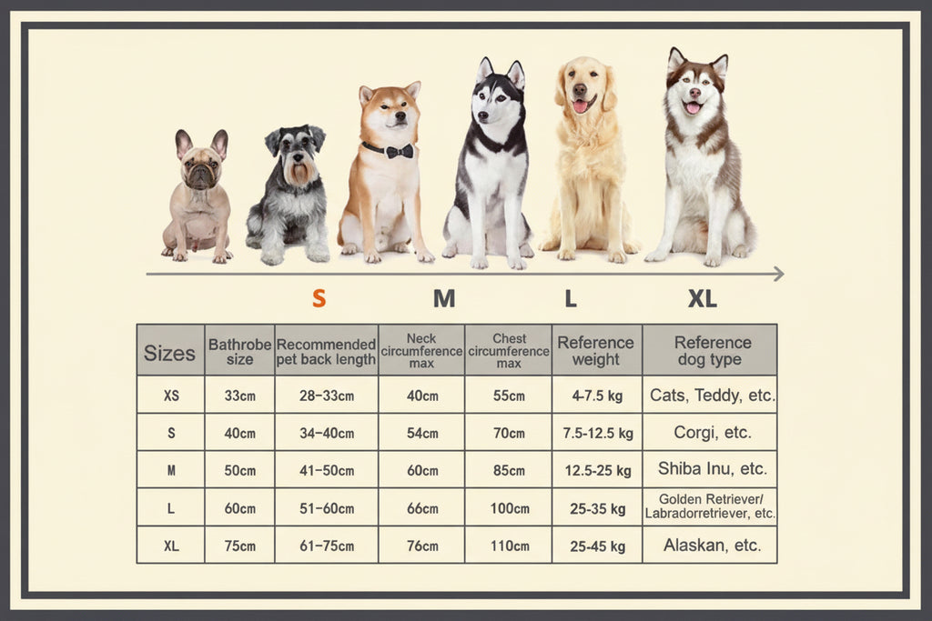 Peignoir pour petit et grand chien - lavable en machine