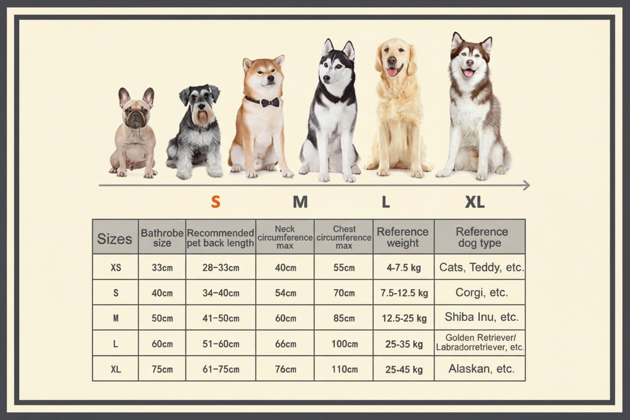 Peignoir pour petit et grand chien - lavable en machine