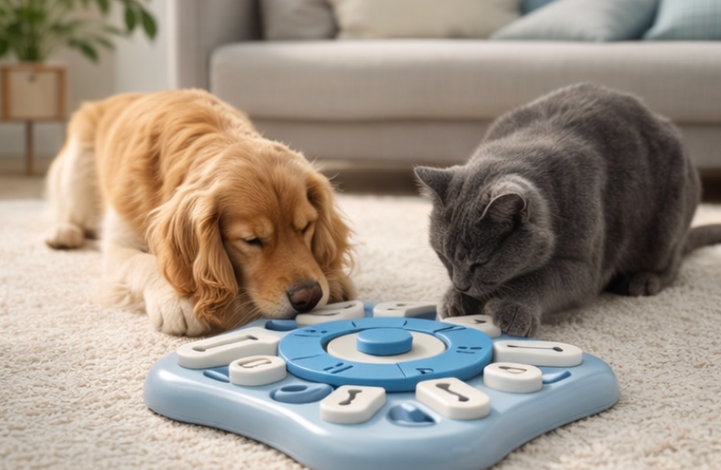 Plateau puzzle chien chat - enrichissement environnemental