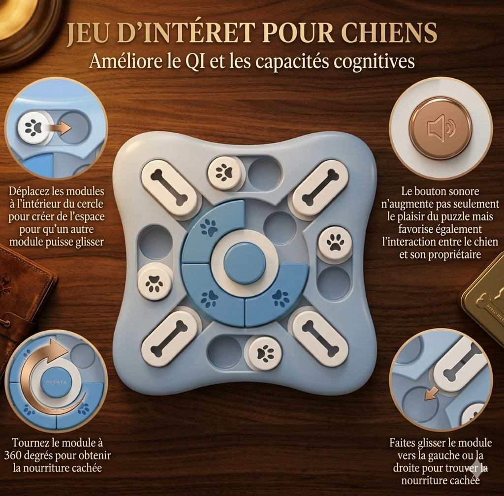 Puzzle interactif anti-glouton chien chat - jeu éveil olfactif Symphonie AnimaFeel