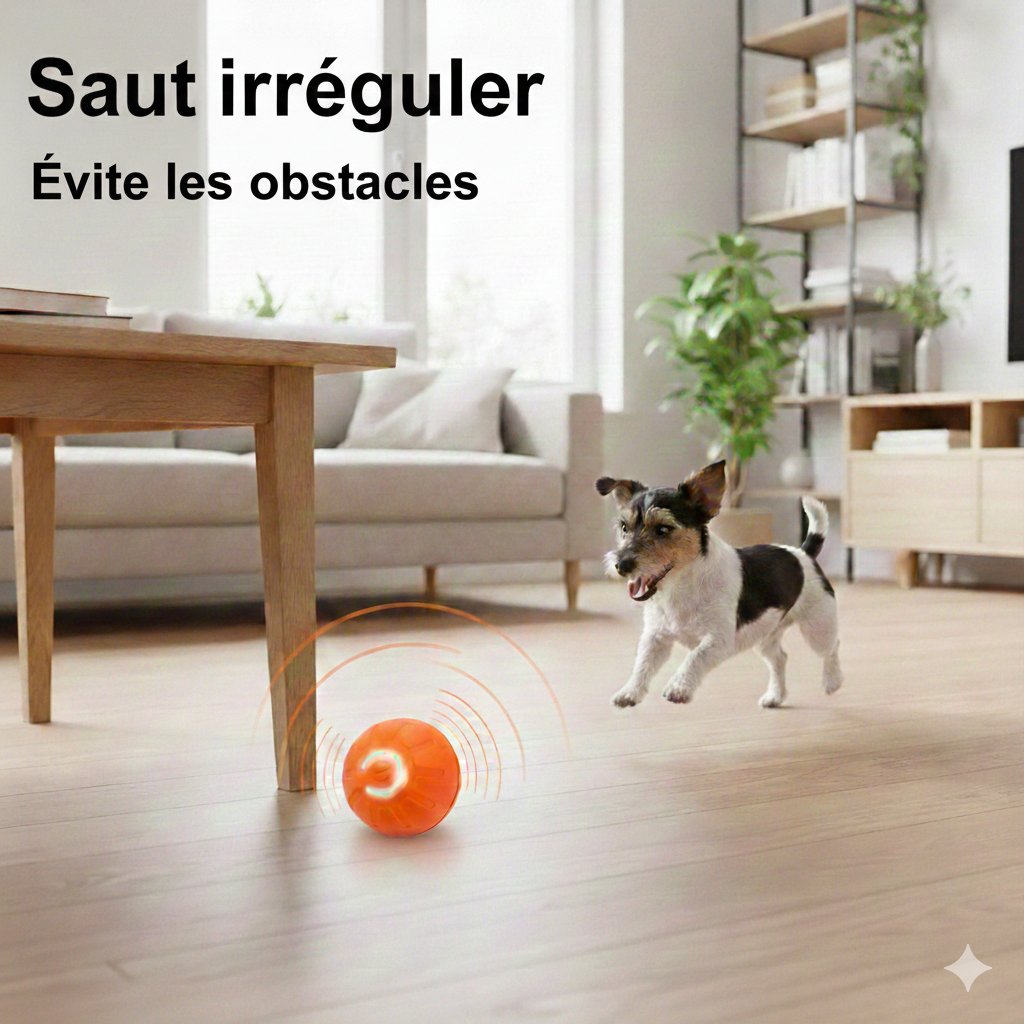 Sphère jouet interactif bleu et orange - mouvement automatique animal