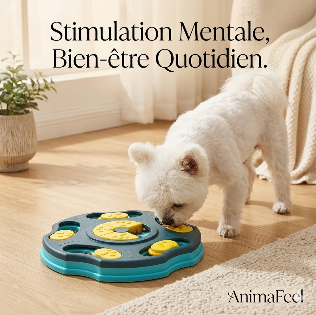 Plateau éveil interactif chien chat - puzzle stimulation mentale multiniveaux AnimaFeel