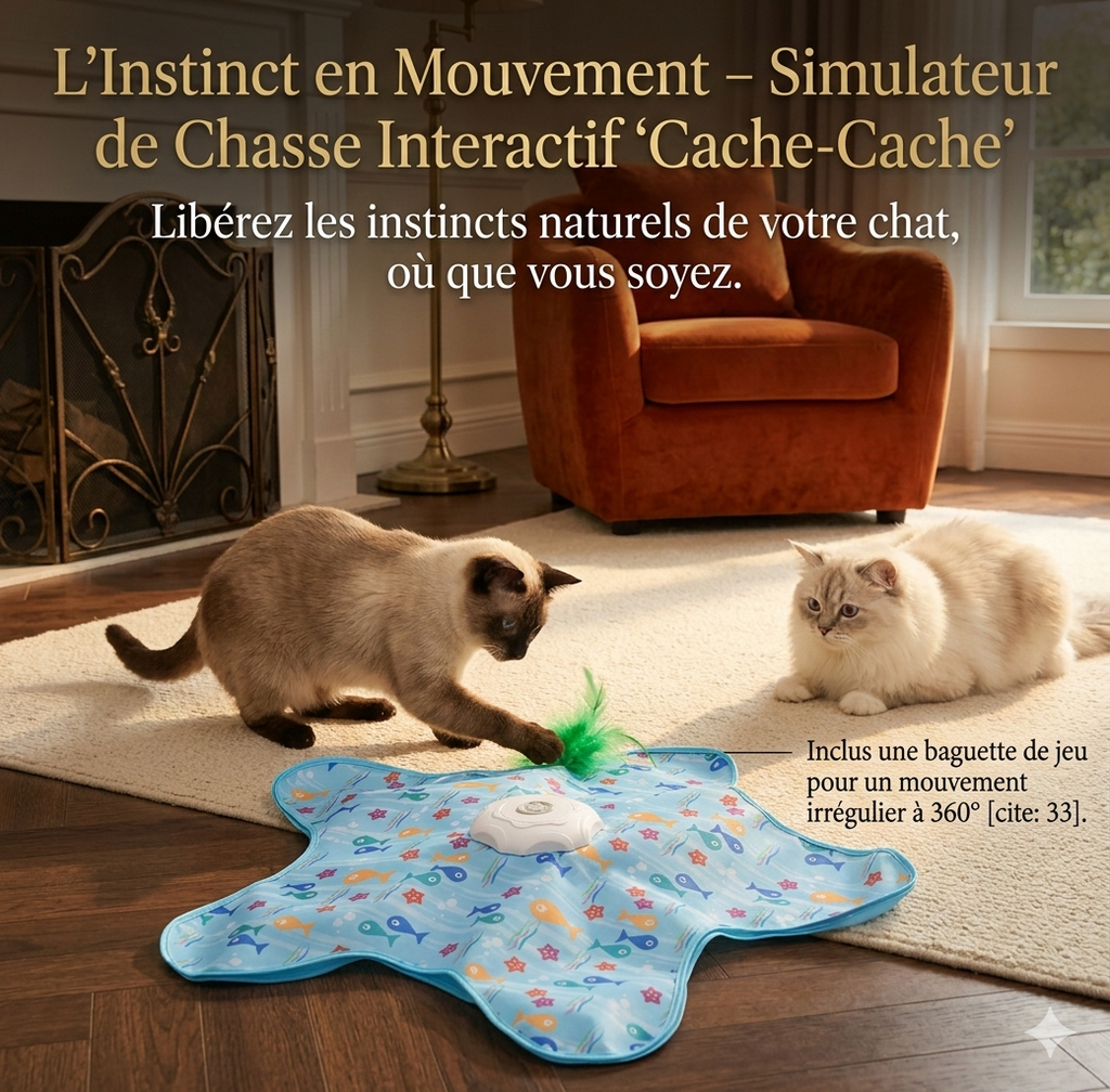 Jouet interactif chasse chat - simulateur cache-cache félin AnimaFeel