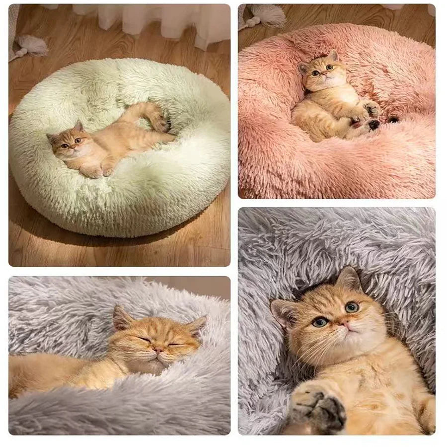 L'Aura de Soie – Panier Apaisant "Donut" en Fourrure de Nuage